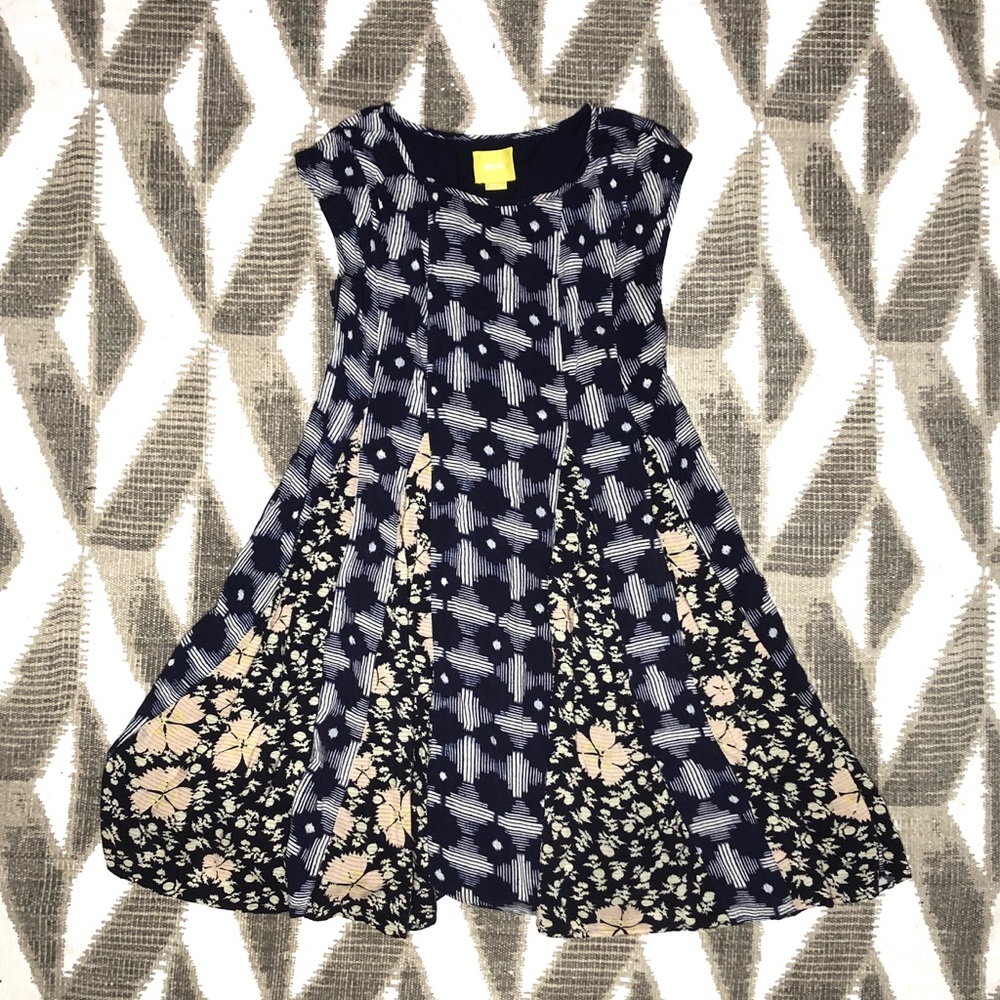 Maeve Anthropologie Blue Floral Sleeveless Dress